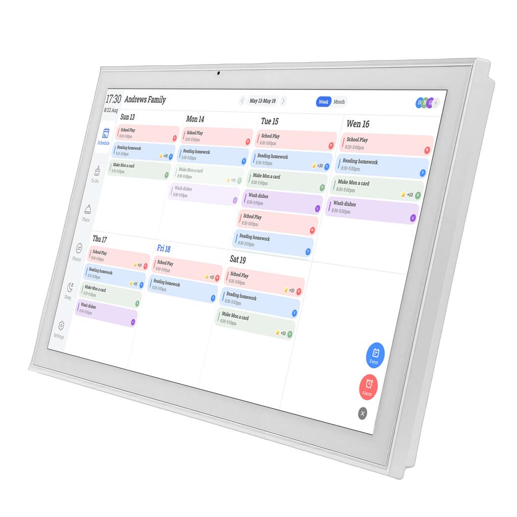 Digital Calendar 21.5in Electronic Chore Chart Smart Weekly Monthly Planner 1920 X 1080P IPS Touchscreen Wall Desk