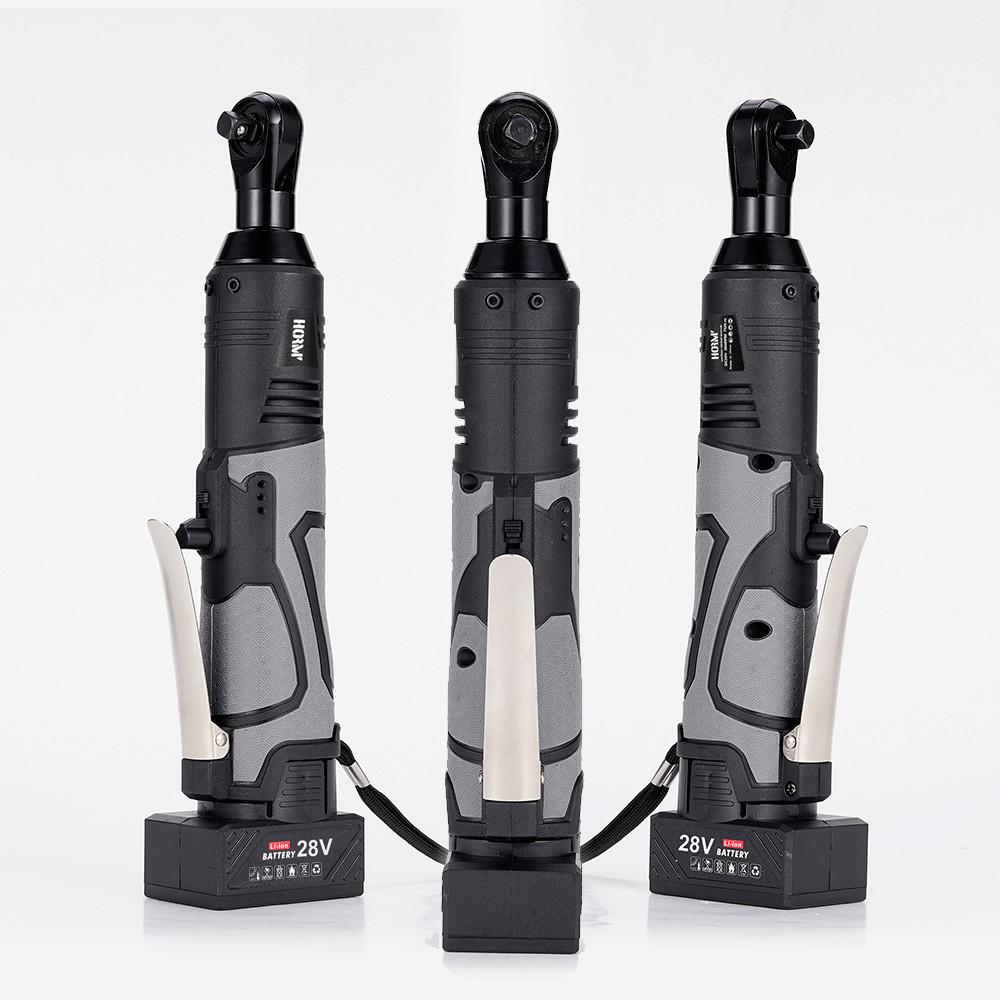 Cordless Electric Impact Wrench Screwdriver 3/8 Right Angle Electric Ratchet Wrench Portable Power Tool Set