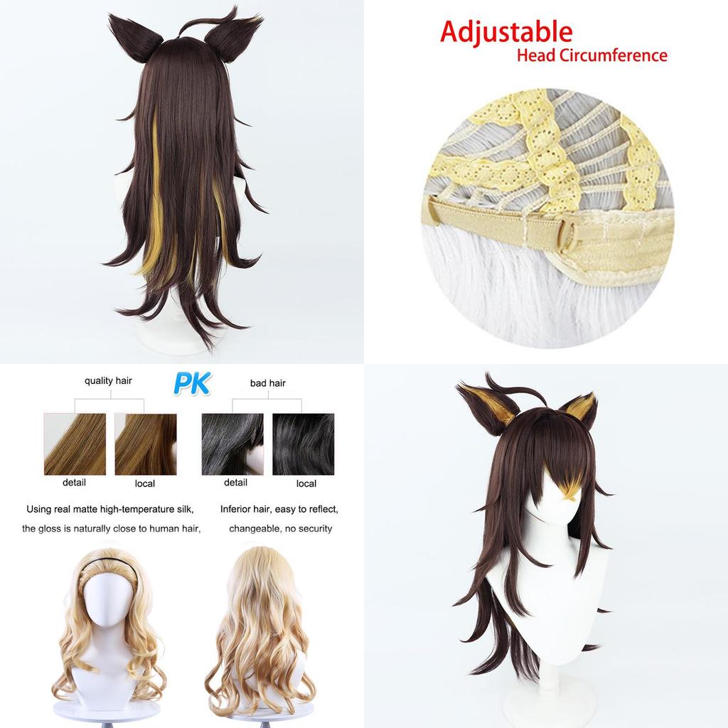 Genshin Impact Dehya Heat-resistant Synthetic Silk Fiber Adult Wig