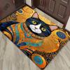 Vibrant Cat Art Rug for Pet Lovers | Colorful Abstract Carpet with Swirl Patterns | Cozy Living Room Decor Skid resistant carpet