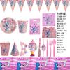 Stoviglie Decorazione Festa di Compleanno Angelo Punto Rosa Piatto di Carta Tazza Tovagliolo Set Palloncini Forniture per Decorazioni