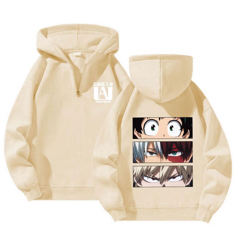 

Japanese Anime My Hero Academia Hoodies Kawaii Harajuku Manga Graphic Zipper Coats Printed Streetwear Sweatshirts Unisex Pullovers Tops 3XL хаки