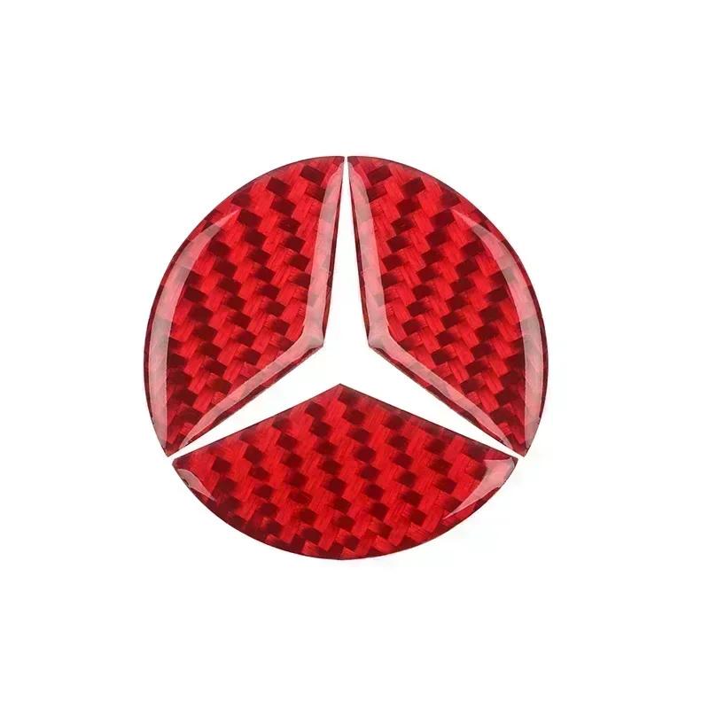 Carbon Fiber Car Steering Wheel Cover Stickers Auto Decorative Decals for Mercedes Benz New B/C/E Class A Class C200L GLC GLK DQRST1