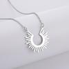 Cazador Rays of Sun Pendant Necklace for Women Half Circle Spiked Chocker Stainless Steel Jewelry Birthday Gift