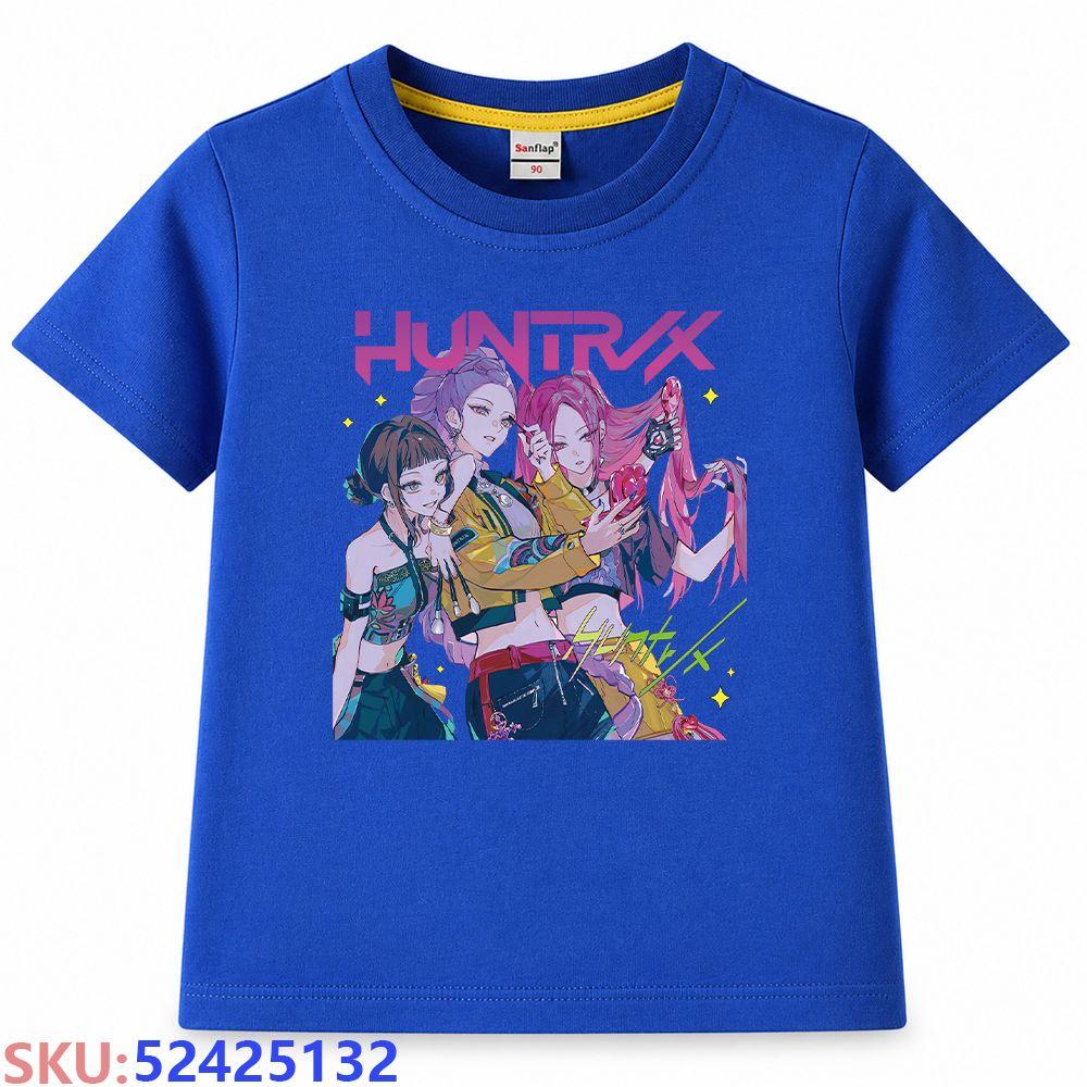 KPop Dämonenjäger Kinder-Cartoon-Print T-Shirt