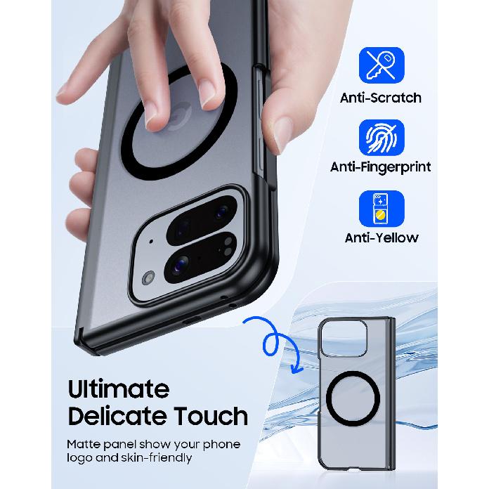 Compatible with Google Pixel 10 Pro Fold Wireless Magnetic Charging Phone Case, New Magnetic Hinge Protective Cover