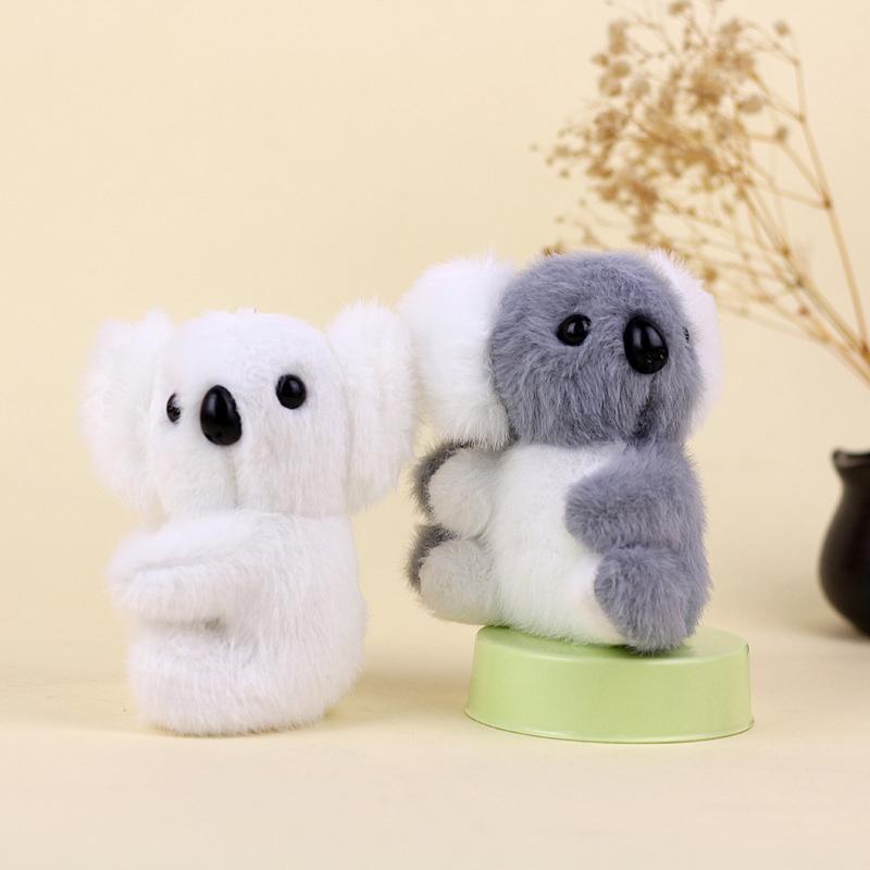 

Мультяшные милые фигурки коалы, брелок, игрушки, универсальные аксессуары для украшения сумки, имитация, мягкая игрушка-кукла, подарки на день рождения чёрный