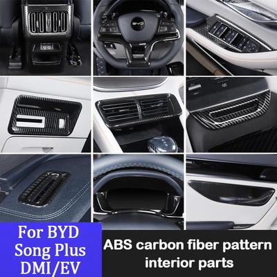 For BYD Song Plus DMI EV Interior Carbon Fiber Pattern Decorative Frame Cover Interior Modification Stickers Auto Accessories