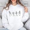 Women's Casual Hoodie Sweatshirt Aesthetic Dancing Skeleton Print Sportwear Skeleton Halloween Hoodie Long Sleeve Hoody Shirts