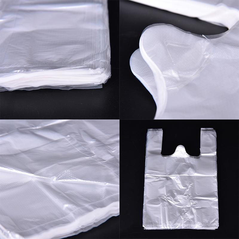 100Pcs Design Plastic T-Shirt Retail Shopping Supermarket Bags Handles Packaging,