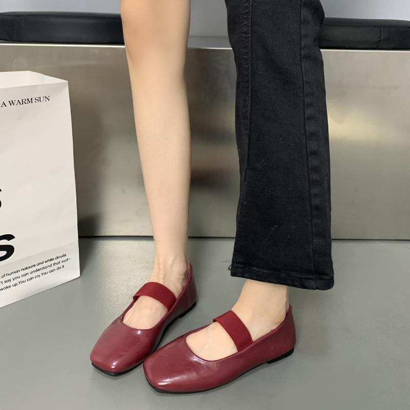 2025 Square Toe Women Flats Shoes Mary Jane Shoes Fashion Shallow Elastic Band Spring Autumn Ladies Comfort Soft Sole Shoes