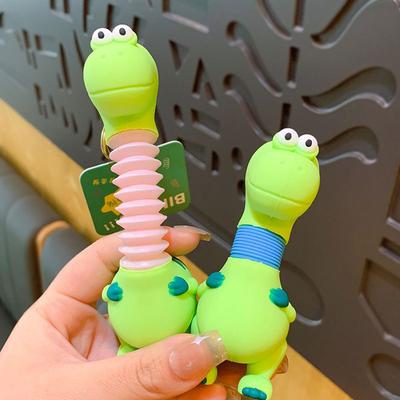 Cartoon Creative Telescopic Dinosaur Keychain Cute Couple Schoolbag Car Key Chain Pendant Gift