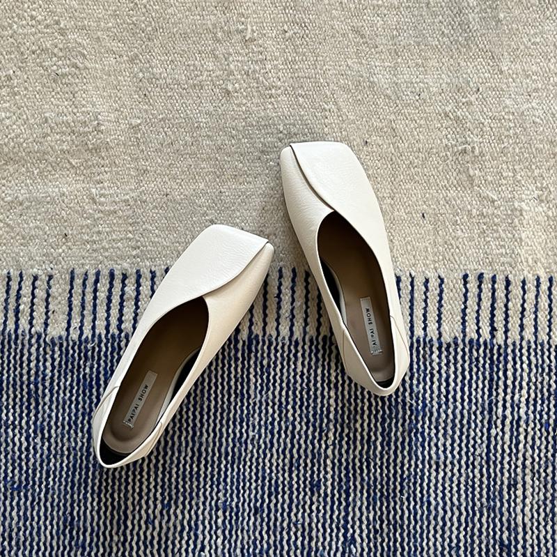 

Fashion 2025 Spring Autumn Slip On Women Mary Jane Shoes Fashion Female Outdoor Soft Leather Dress Flats Shoes 35 бежевый