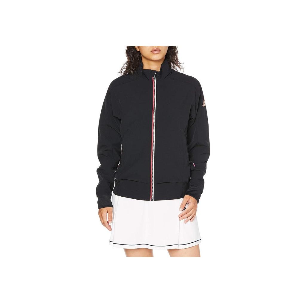 Adidas Logo Print Zip Casual Long Sleeve Jacket Women Jackets Black FS3801