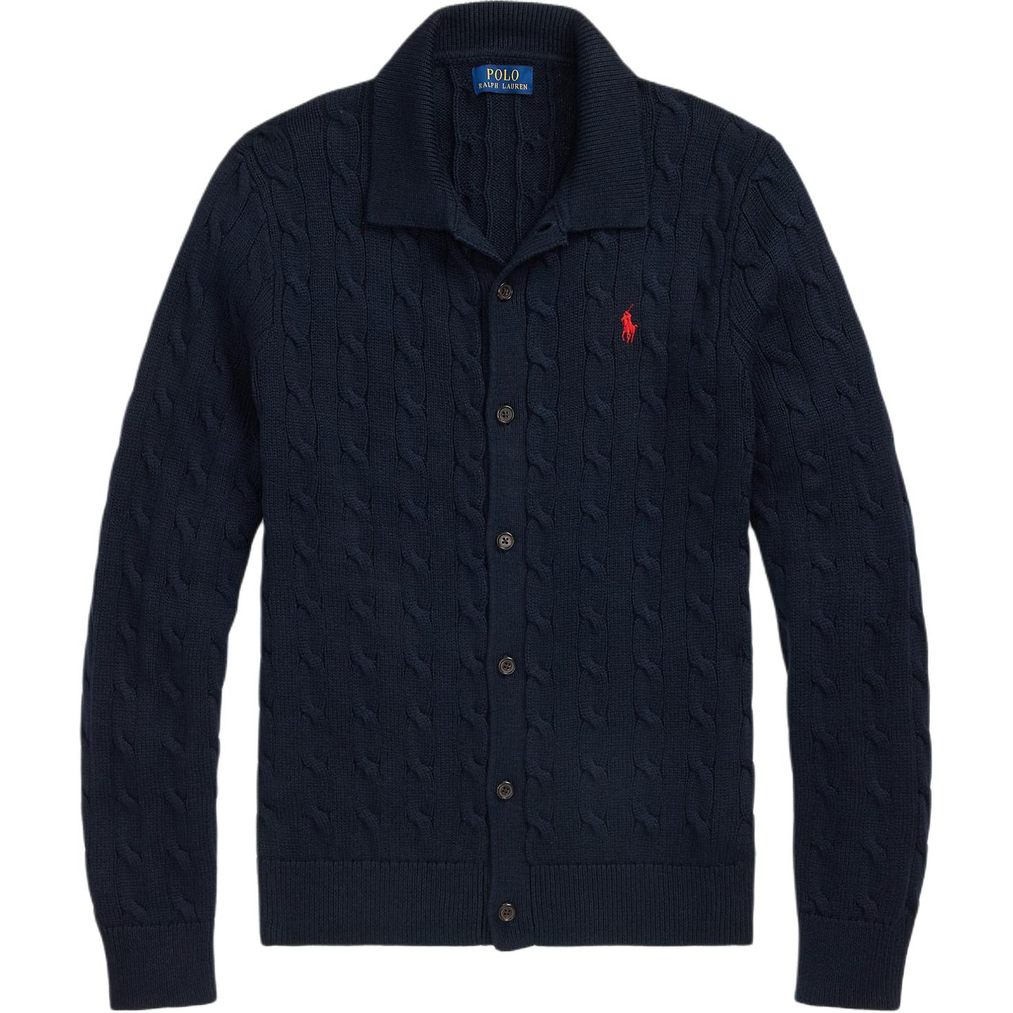 

Polo Ralph Lauren Вязаный свитер с рубчатой планкой на пуговицах Мужской свитер 710979114-002 L