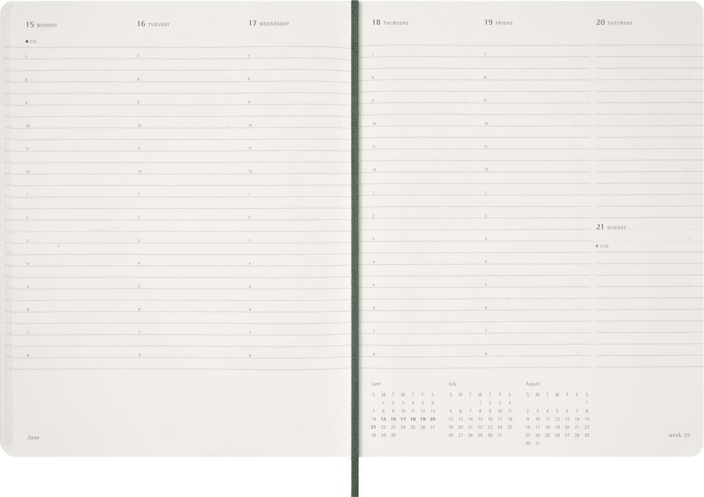 Moleskine 2026 Essential Weekly Starting In XXL Size X Myrtle DSESNK1512WN7Y26 Diary, 12-Month Planner, January, Vertical, (22cm 28cm), Green,