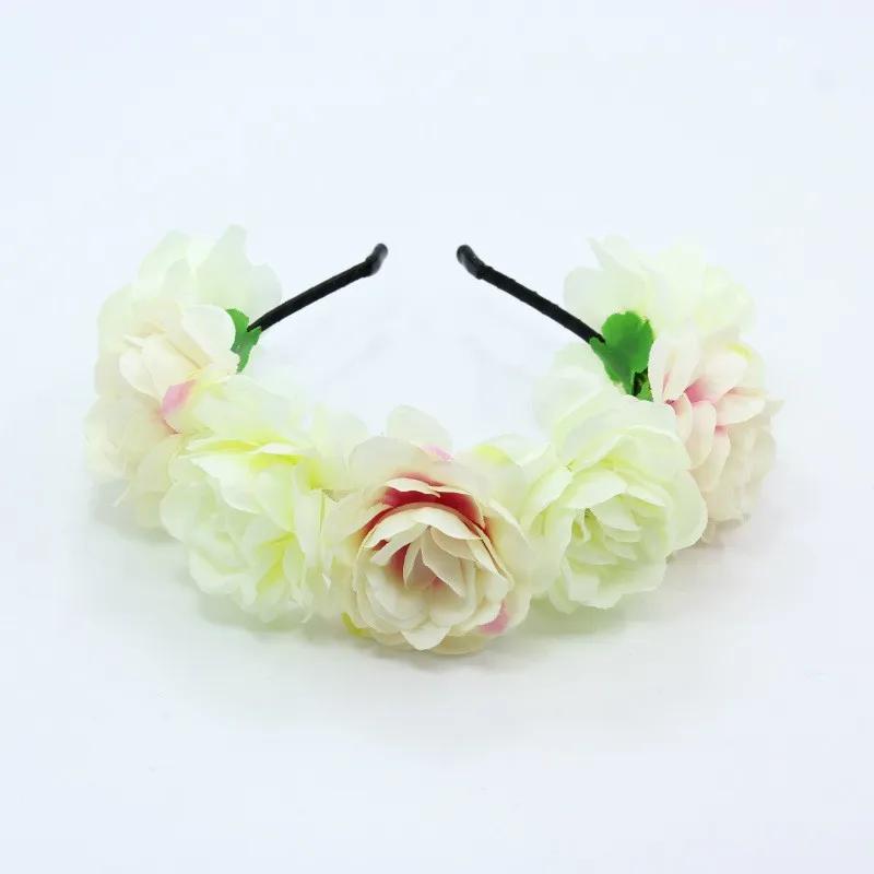 Floral Garland Romantic Wreaths Bride Garland Head Hoop Fashion Bohemian Bridal Flower Hair Accessories Children Headbands Gifts