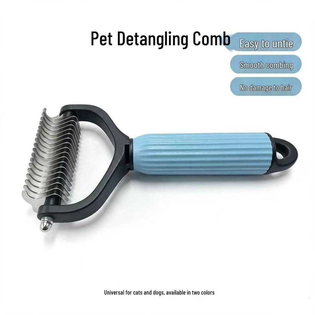 Multi-Purpose Flea Comb for Dogs and Cats - Fine-Toothed Plastic & Steel Needle Design