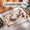 Gnome Theme Crystal Velvet Rug Personalized Custom Name Text Soft Floor Mat Home Decor