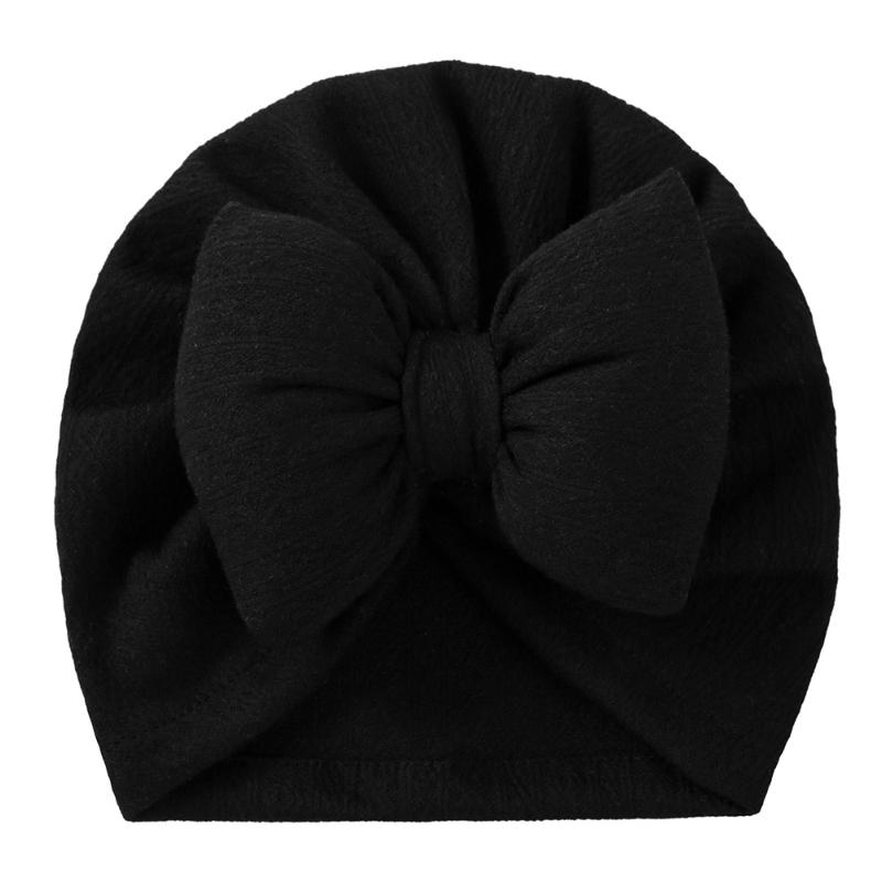 Cotton Baby Turban Headwrap Newborn Bowknot Floral Hat Breathable Unisex 0-18M Infant Headband Solid Color Photography Prop