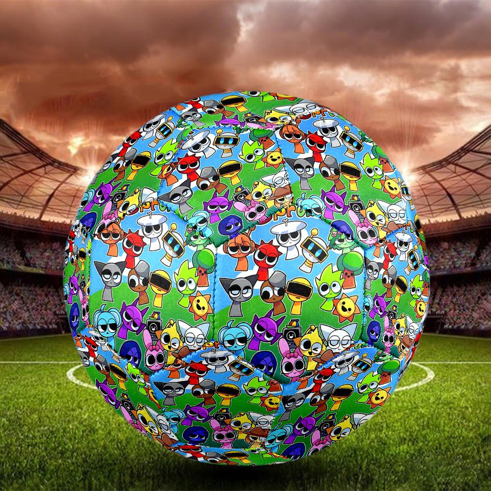 Sprunki Game Print Size 5 Soccer Ball, Standard Match Football for Sports Game and Team Practice, Ideal Gift for Soccer Fans