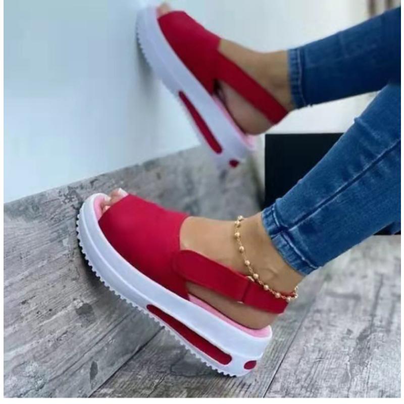 Summer Women's Shoes Platform Sandals Stretch Fabric Fashion Shoes - Main Image