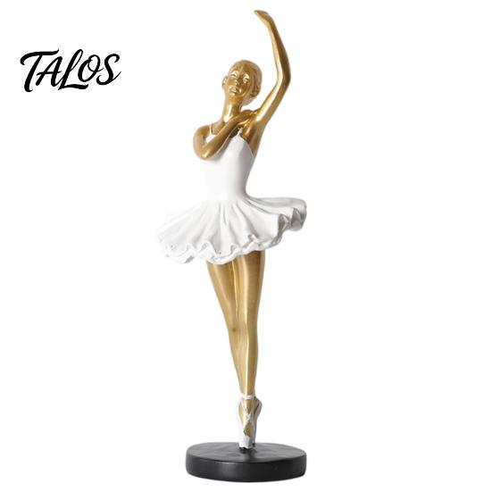 Counterweighted Base Figurine Ballet Dancer Figurine, Ballerina Statue with Stable Round Base, Resin Literary Home Decoration Figurines, Elegant