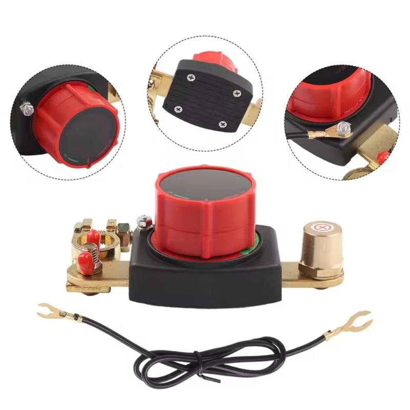 Battery Cut Switches With LED Voltage Meter On Off Power Cut High Current 250A Isolator for Trucks Buses & Marine Use