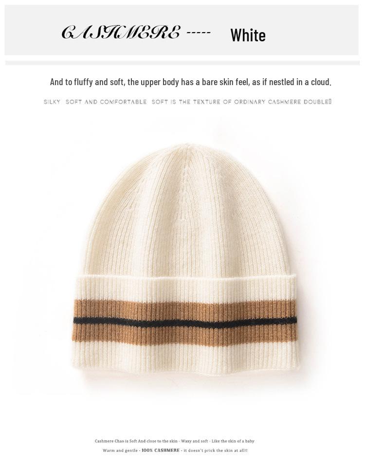 Unisex 100% Pure Cashmere Winter Beanie - Warm Knit European and American Style Slouch Hat