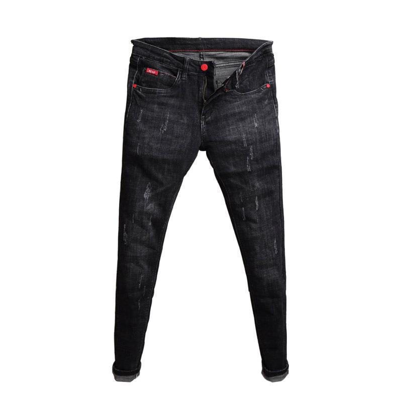 Men's Retro Slim Fit Korean Skinny Jeans with Whisker Detail for Fall/Winter
