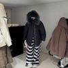 Yuyan winter new white duck down big fur collar medium and long women's tooling thickened parker down jacket women's coat