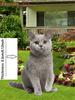 1 pezzo di paletti da giardino a forma di gatto, disegnati con animali felini grigi per la decorazione di vasi da fiori all'aperto, un regalo ideale per gli amanti dei gatti.
