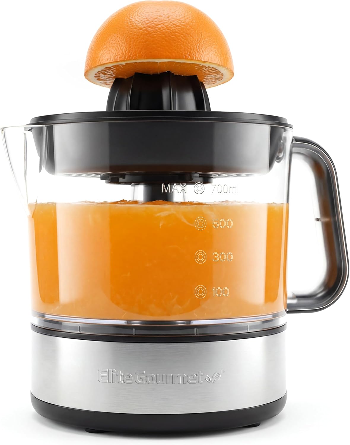 -Free 40-Watt Electric Citrus Juicer, Compact, Large Volume, Pulp Control, Oranges, Lemons, Limes, Grape United States