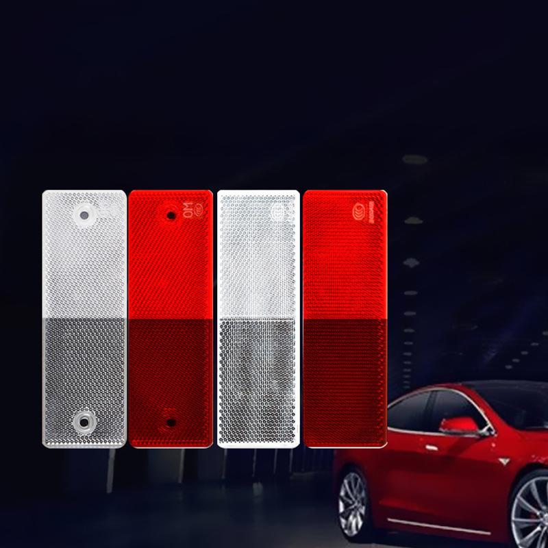 10Pcs Car Truck Reflective Stickers Plastic Safety Tape Bumper Warning Strip Night Light Waterproof Trailer Reflector Sticker