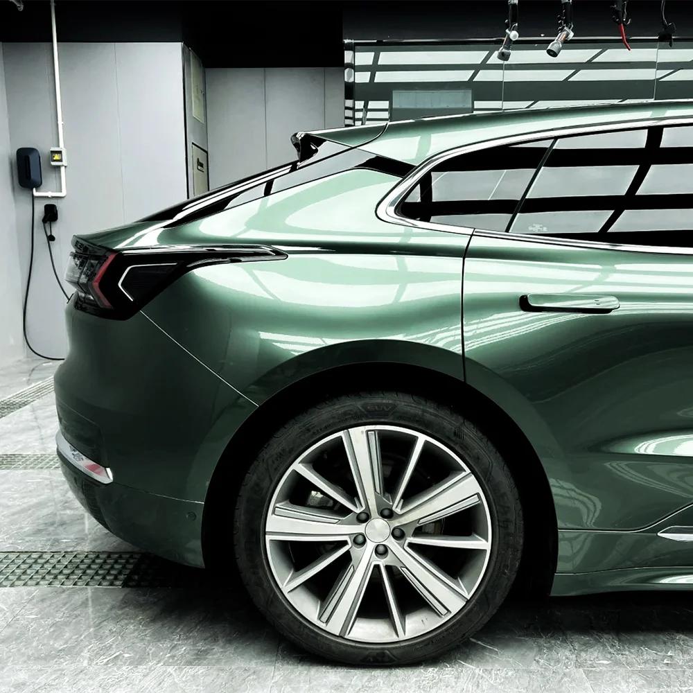 

Liquid Metal Alpine Green Car Sticker Color Change Vinyl Film PET Bubble Free Wrapping Car Accessories Auto Self Adhesive Decals 10x152cm