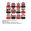 12Pcs 2026 Graduation Honeycomb Decor 3D Honeycomb Centerpieces for Commencement Party Red & Black Theme Bachelor Cap Party Decor for Table Decor
