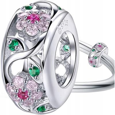Spring Flower Charms 925 Bead Charms Colorful Zircons