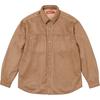 Faux Suede Snap Shirt Tan