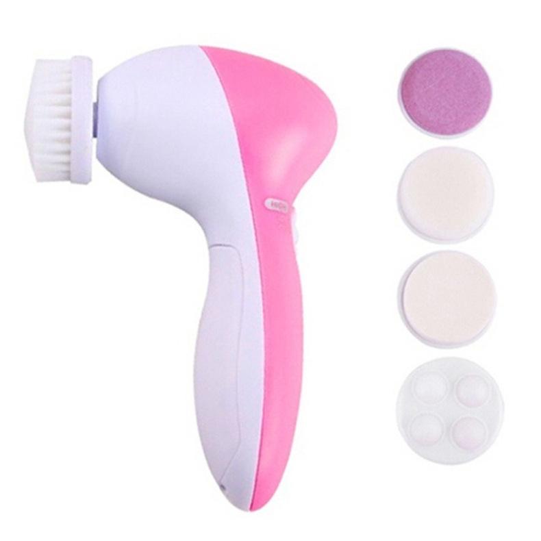 7-in-1 Electric Facial Cleansing & Massage Brush with Rotating Silicone Head