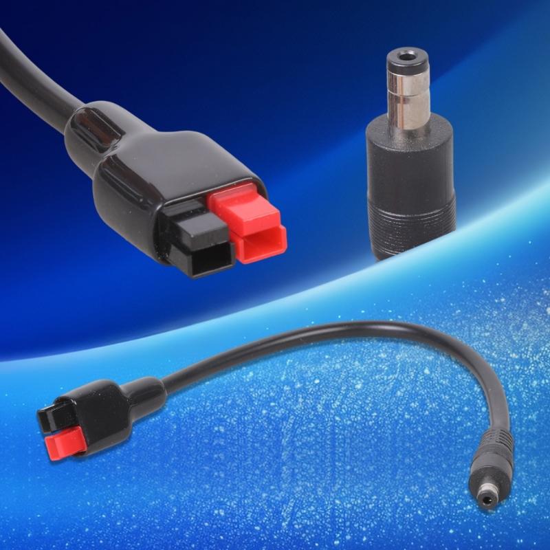 15AWG Coppers DC5521 5525 Male Connectors Cable With 30A Plugs Weatherproof For Foldable Solar Systems