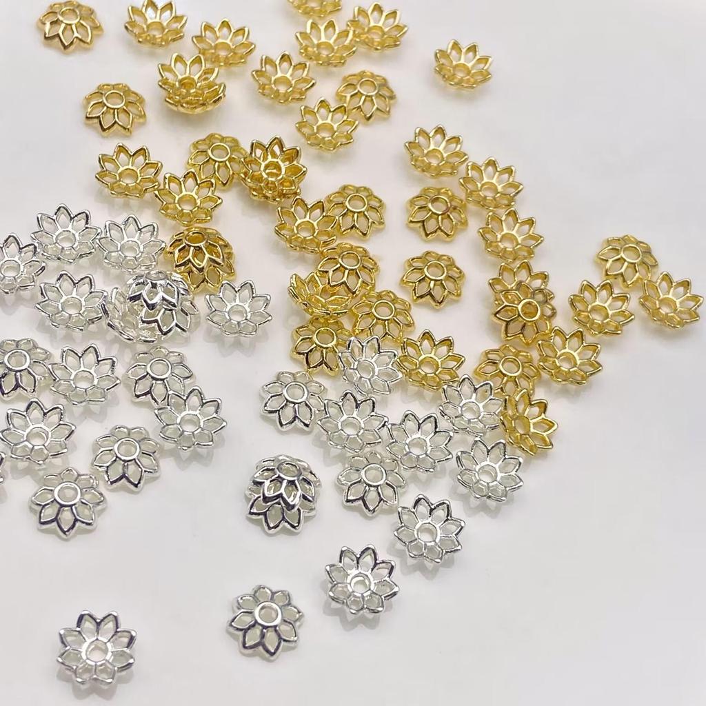 8mm Hollow Eight-Petal Flower Cap for DIY Jewelry and Beading