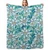 Watercolor edelweiss Throw Blanket Stain Resistant Cozy Warm Blanket