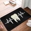 Tappetino per porta studio dentistico Design creativo a forma di cuore Tappeto per ingresso Morbido Antiscivolo Strumenti dentali Tappetino di benvenuto per clinica Decorazione Dentista