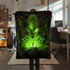 1PC Alien Print Flannel Blanket, High Quality All Seasons, Home Decor, Warmth and Comfort, Perfect for Christmas Gifts