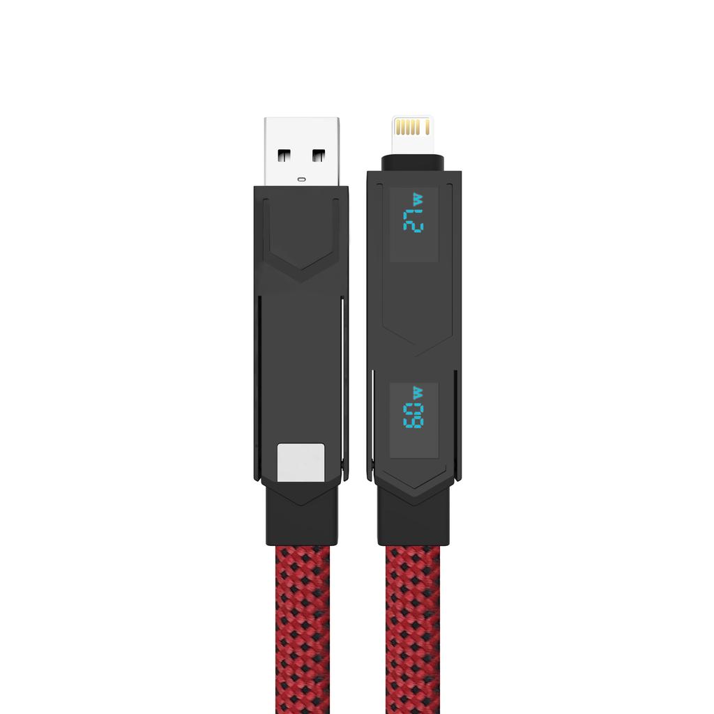 Type-C To Type-C 60W Digital Display Data Cable USB-A 27W Fast Charging Cable Keychain Lanyard Suitable for iPhone 11/16 Samsung