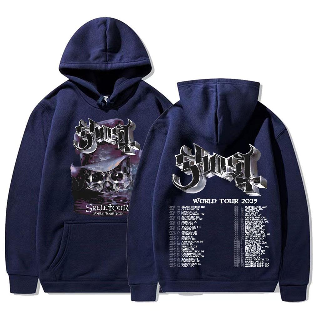 Band Ghost Skeletour World Tour 2025 Merch Hoodie Herren Damen Mode Hip Hop Cooles Sweatshirt Hochwertige Hoodies Streetwear Tops
