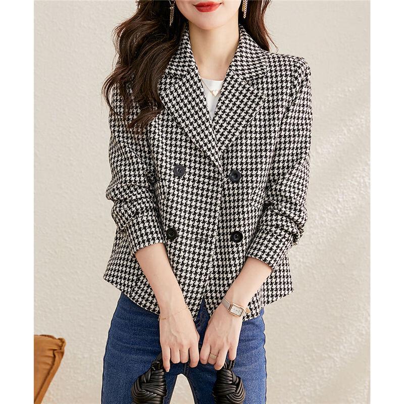Women's Autumn Plaid Lapel Short 'Little Fragrance' Jacket