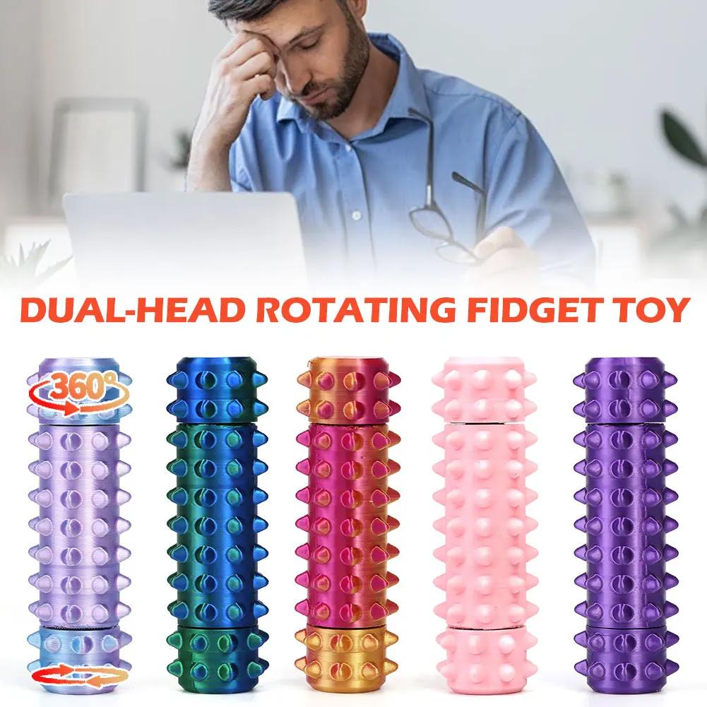 Pain Stimming Fidget Toys Reduce Stress Roller for Adults Spiky Fidget Keychain Anxiety Sensory Toys Novelty Gifts for Friends