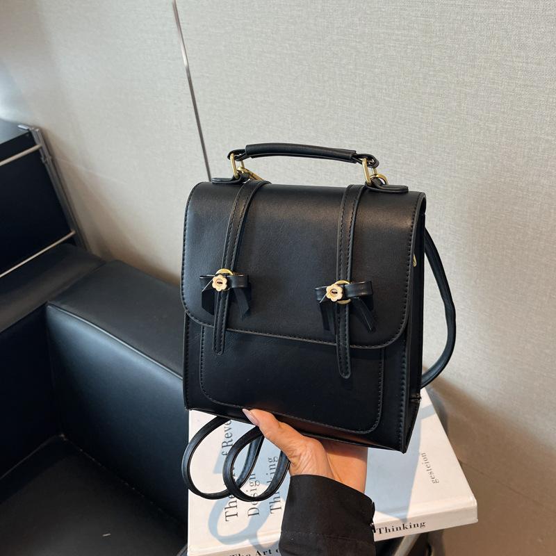 

Fashion backpack bag women s new retro commuter messenger bag going out travel small backpack чёрный