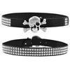 Studded Belt Skull Bone Skeleton Buckle Bling Bling Glitter Belt Hip Hop 110cm Black [Lamerry] Men's Women's